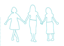 優しく手を握り合うイラストレーション